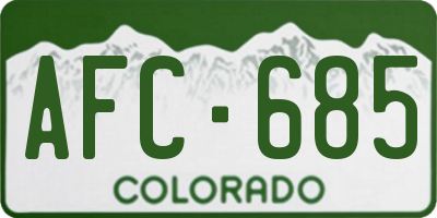 CO license plate AFC685