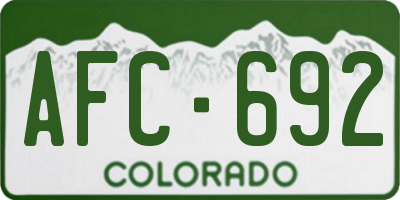 CO license plate AFC692