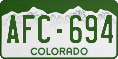 CO license plate AFC694