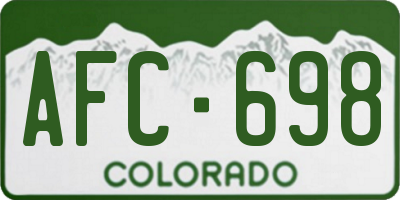 CO license plate AFC698