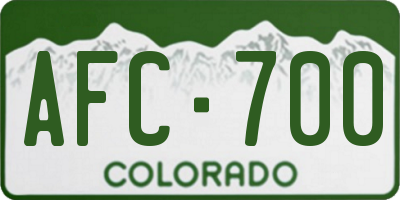 CO license plate AFC700