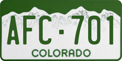 CO license plate AFC701