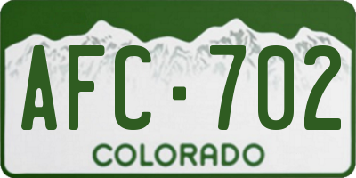 CO license plate AFC702