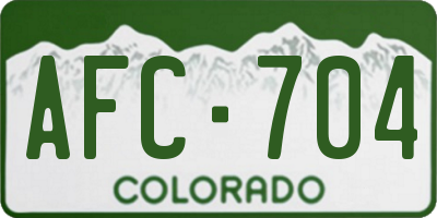 CO license plate AFC704