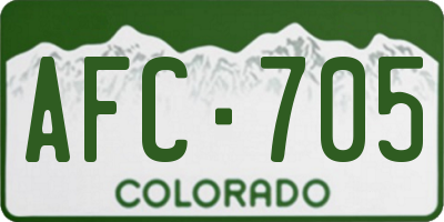 CO license plate AFC705