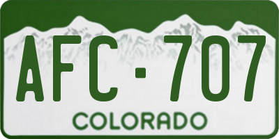 CO license plate AFC707
