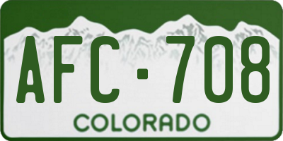 CO license plate AFC708