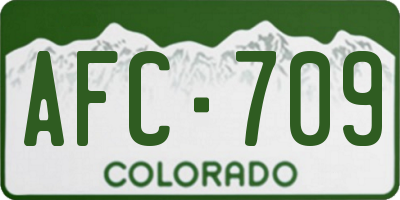 CO license plate AFC709