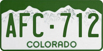 CO license plate AFC712