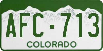 CO license plate AFC713