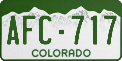 CO license plate AFC717