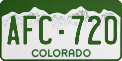 CO license plate AFC720