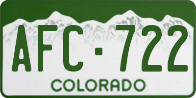 CO license plate AFC722