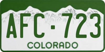 CO license plate AFC723