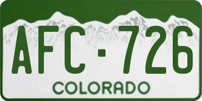 CO license plate AFC726
