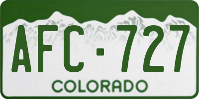 CO license plate AFC727