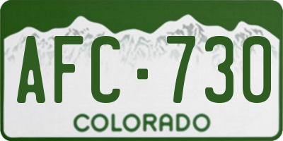 CO license plate AFC730