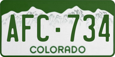 CO license plate AFC734
