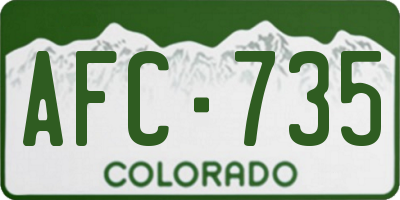 CO license plate AFC735