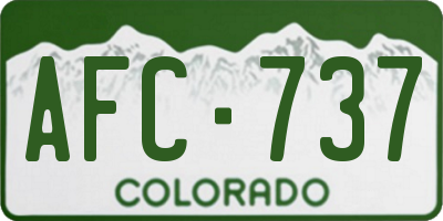 CO license plate AFC737
