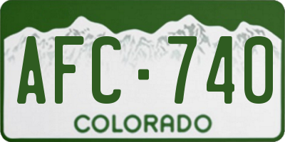 CO license plate AFC740