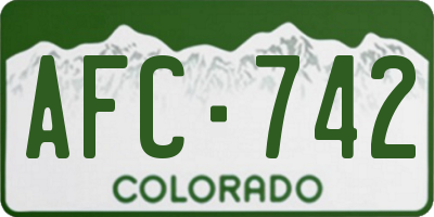 CO license plate AFC742