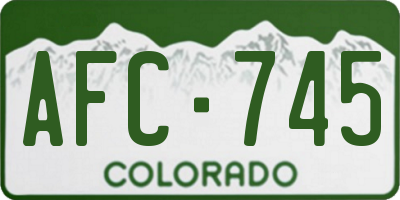 CO license plate AFC745