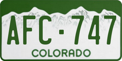 CO license plate AFC747