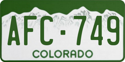 CO license plate AFC749