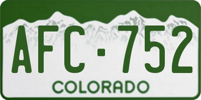 CO license plate AFC752