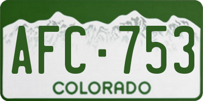 CO license plate AFC753