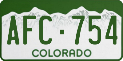 CO license plate AFC754