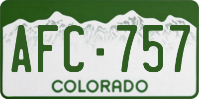 CO license plate AFC757