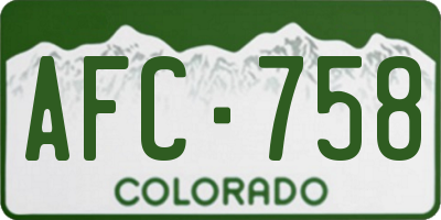 CO license plate AFC758