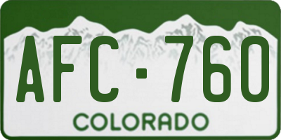 CO license plate AFC760