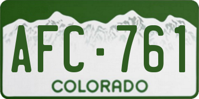 CO license plate AFC761