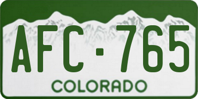 CO license plate AFC765