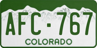 CO license plate AFC767