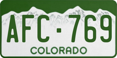 CO license plate AFC769