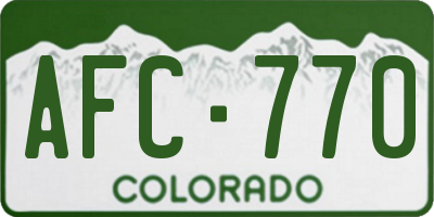 CO license plate AFC770