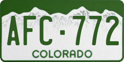 CO license plate AFC772