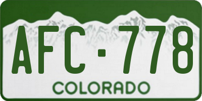 CO license plate AFC778