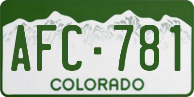 CO license plate AFC781