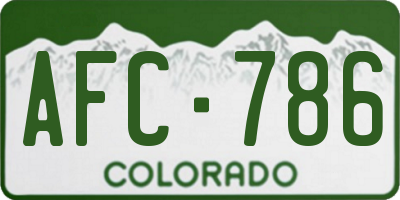 CO license plate AFC786