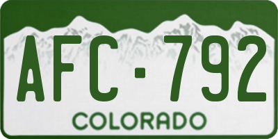 CO license plate AFC792