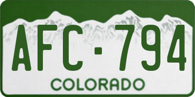 CO license plate AFC794
