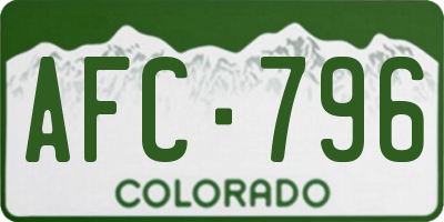 CO license plate AFC796