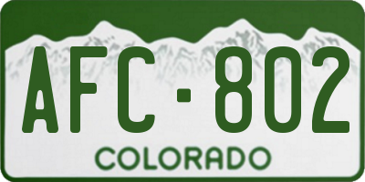 CO license plate AFC802