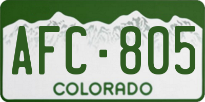 CO license plate AFC805