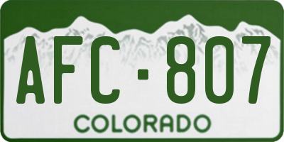 CO license plate AFC807